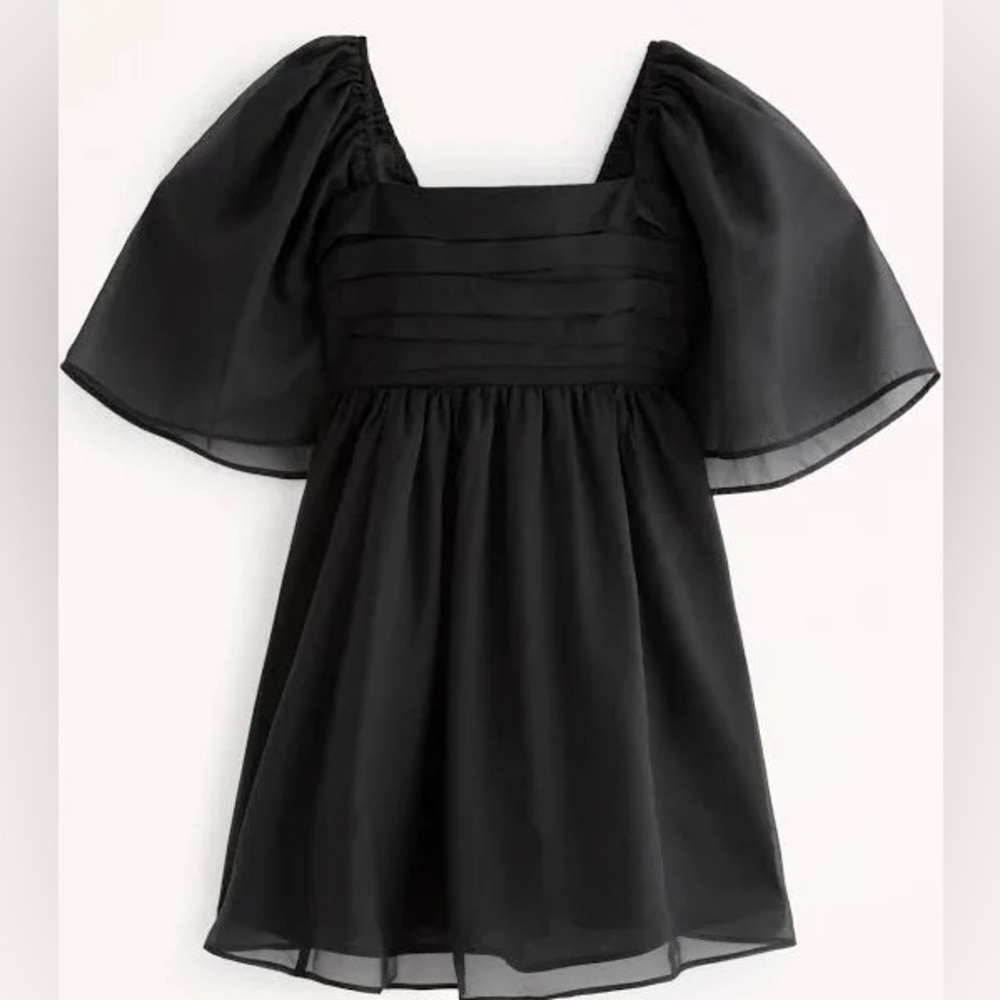 Abercrombie & Fitch Women's Emerson Ruched Angel Sleeve Mini Dress